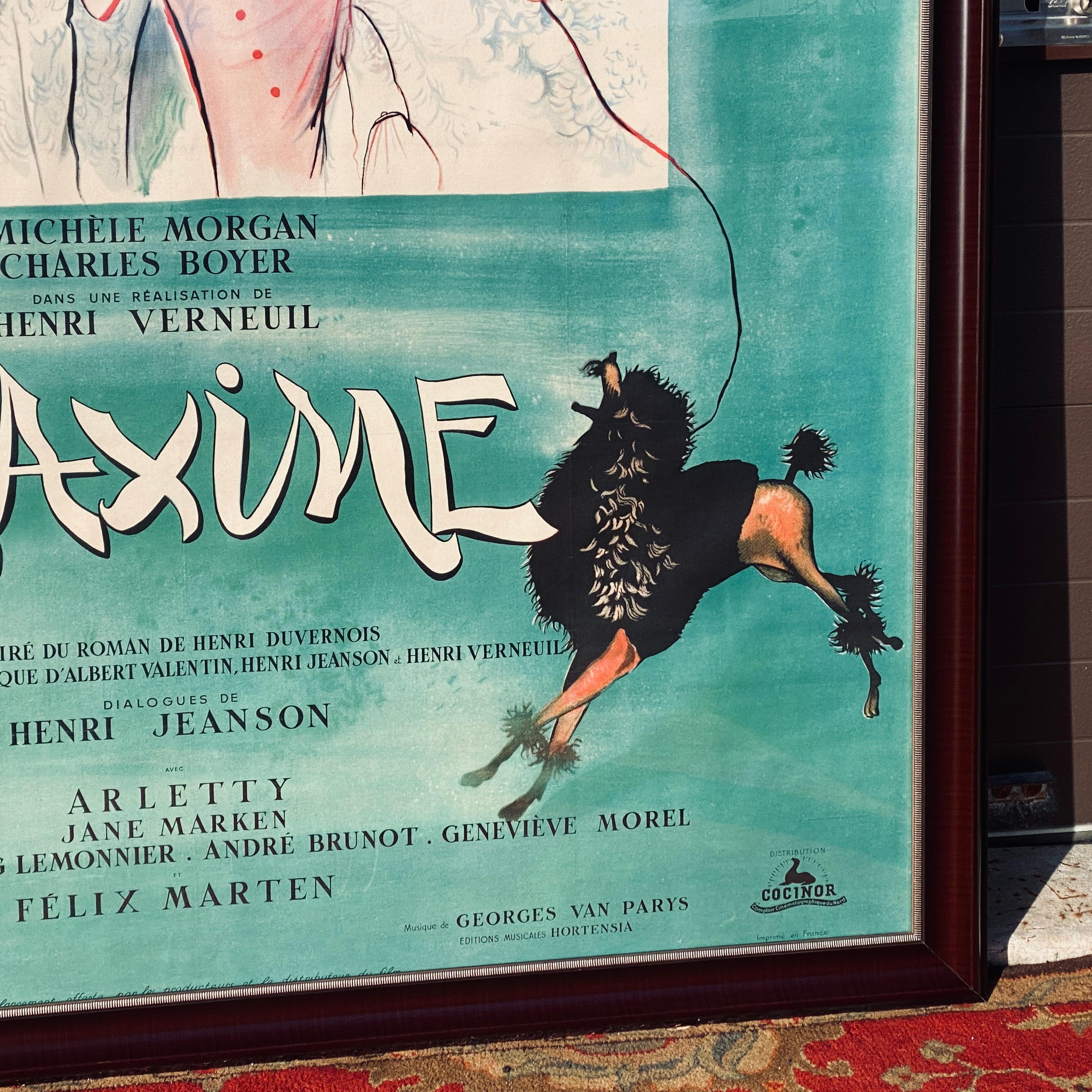 Mid-Century Modern Huge Original Maxime 1958 French Movie Poster by René Péron For Sale
