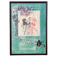 Retro Huge Original Maxime 1958 French Movie Poster by René Péron