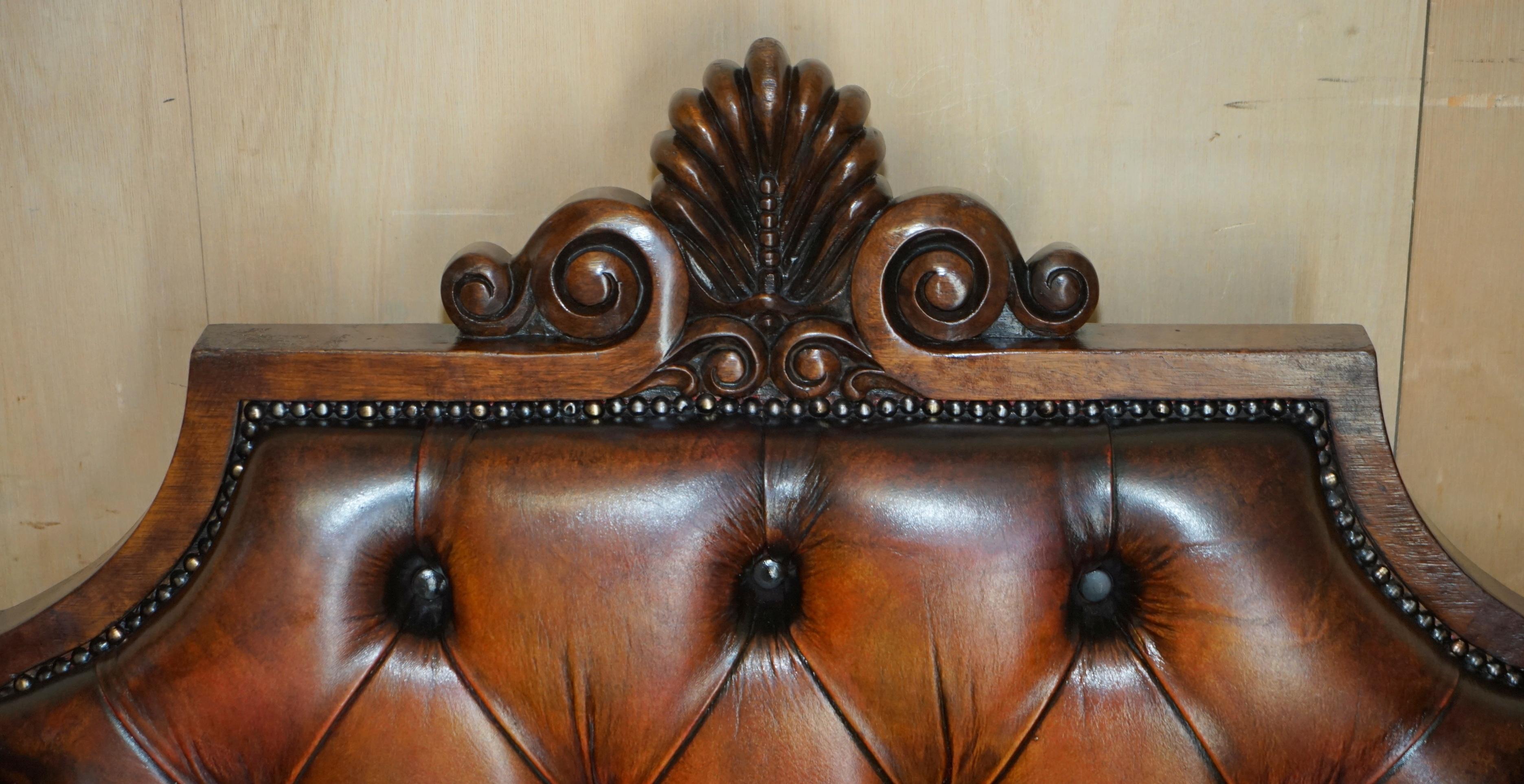 HUGE ORNATELY CARVED ANTiQUE FULLY RESTORED CHESTERFIELD KING / QUEENS ARMCHAIR For Sale 4