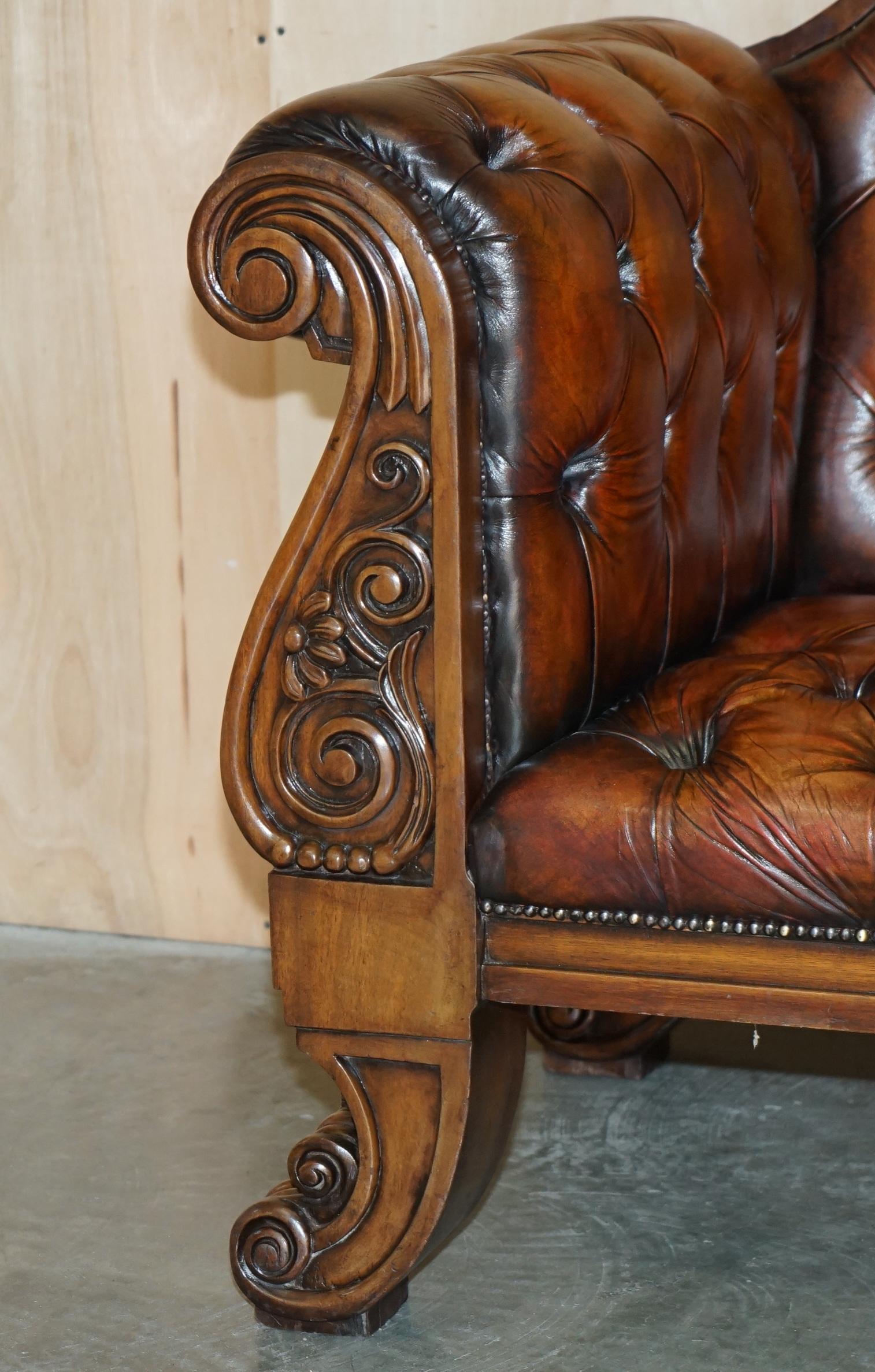 William IV HUGE ORNATELY CARVED ANTiQUE FULLY RESTORED CHESTERFIELD KING / QUEENS ARMCHAIR For Sale