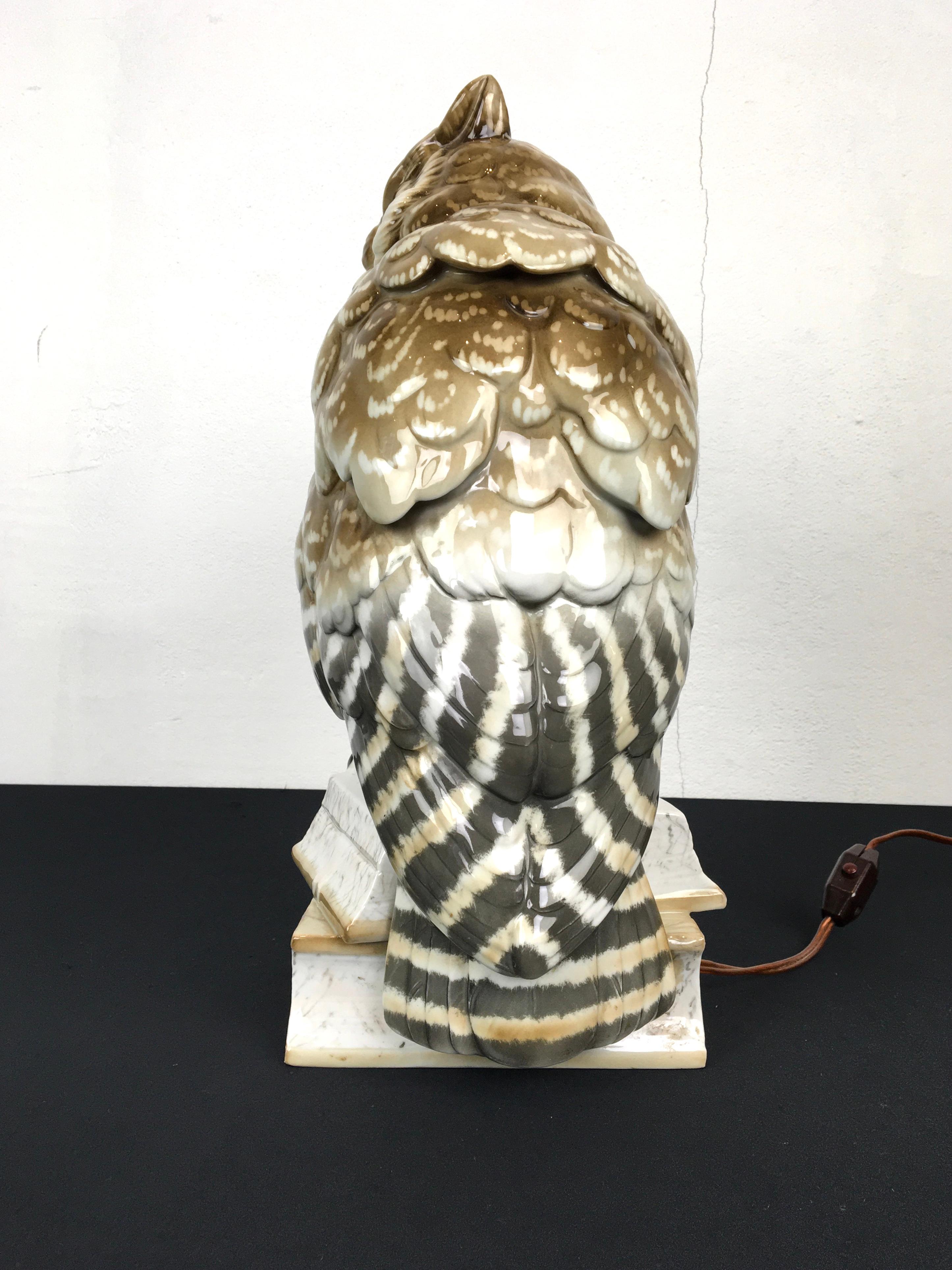 Huge Owl Perfume Light by Ernst Bohne Sohne, Germany, Early 20th Century 4