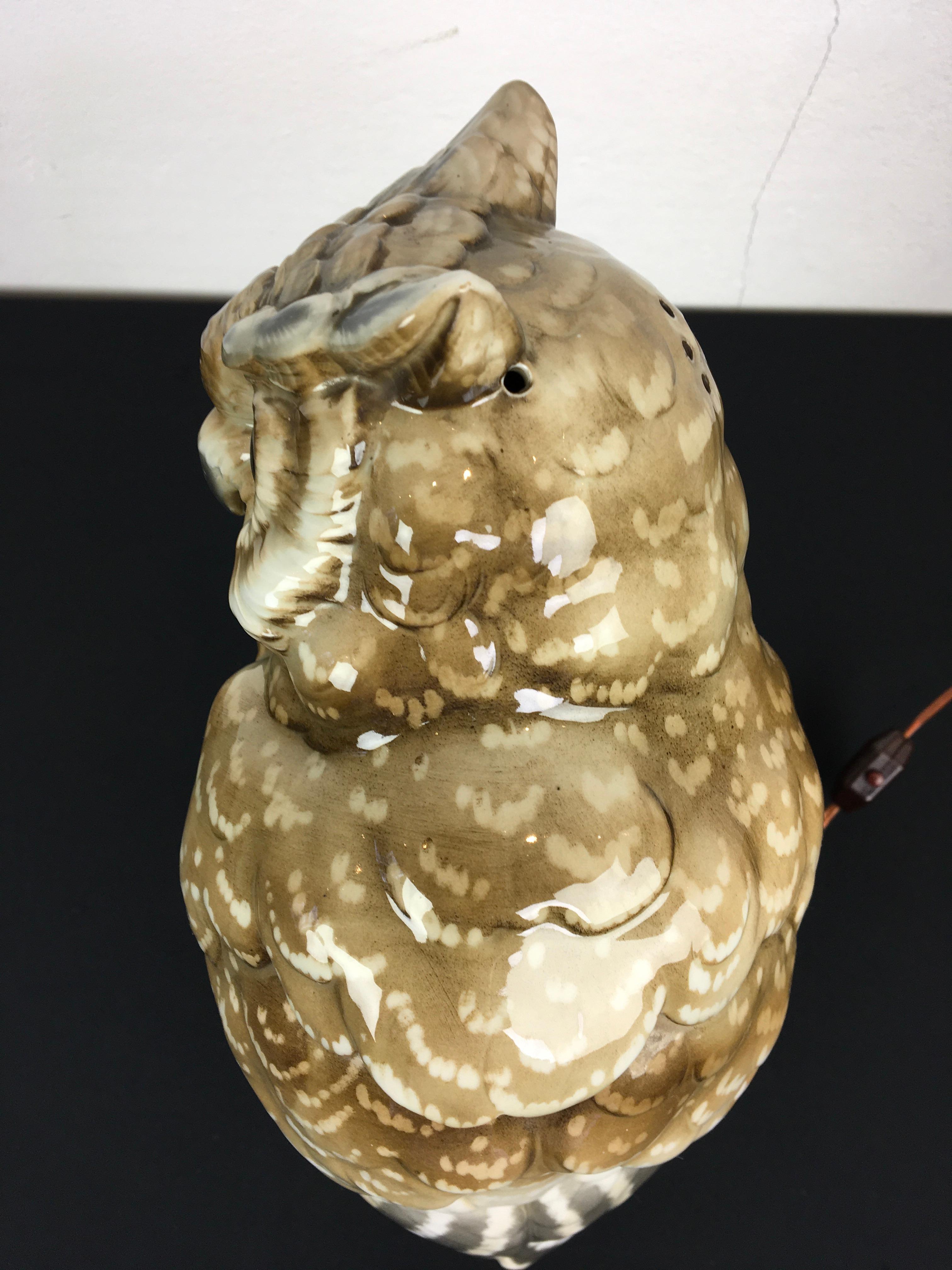 Huge Owl Perfume Light by Ernst Bohne Sohne, Germany, Early 20th Century 6