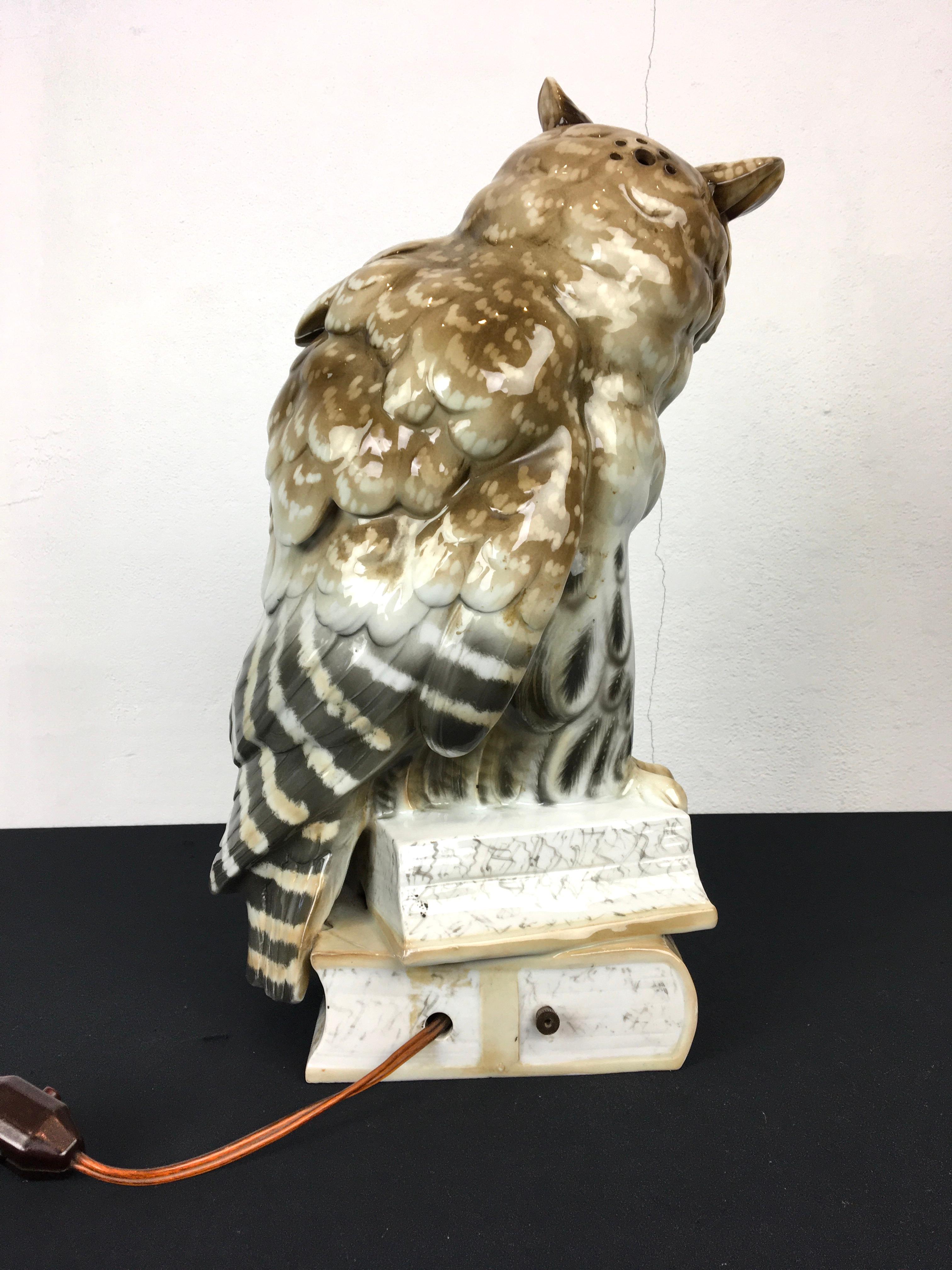 Huge Owl Perfume Light by Ernst Bohne Sohne, Germany, Early 20th Century For Sale 8