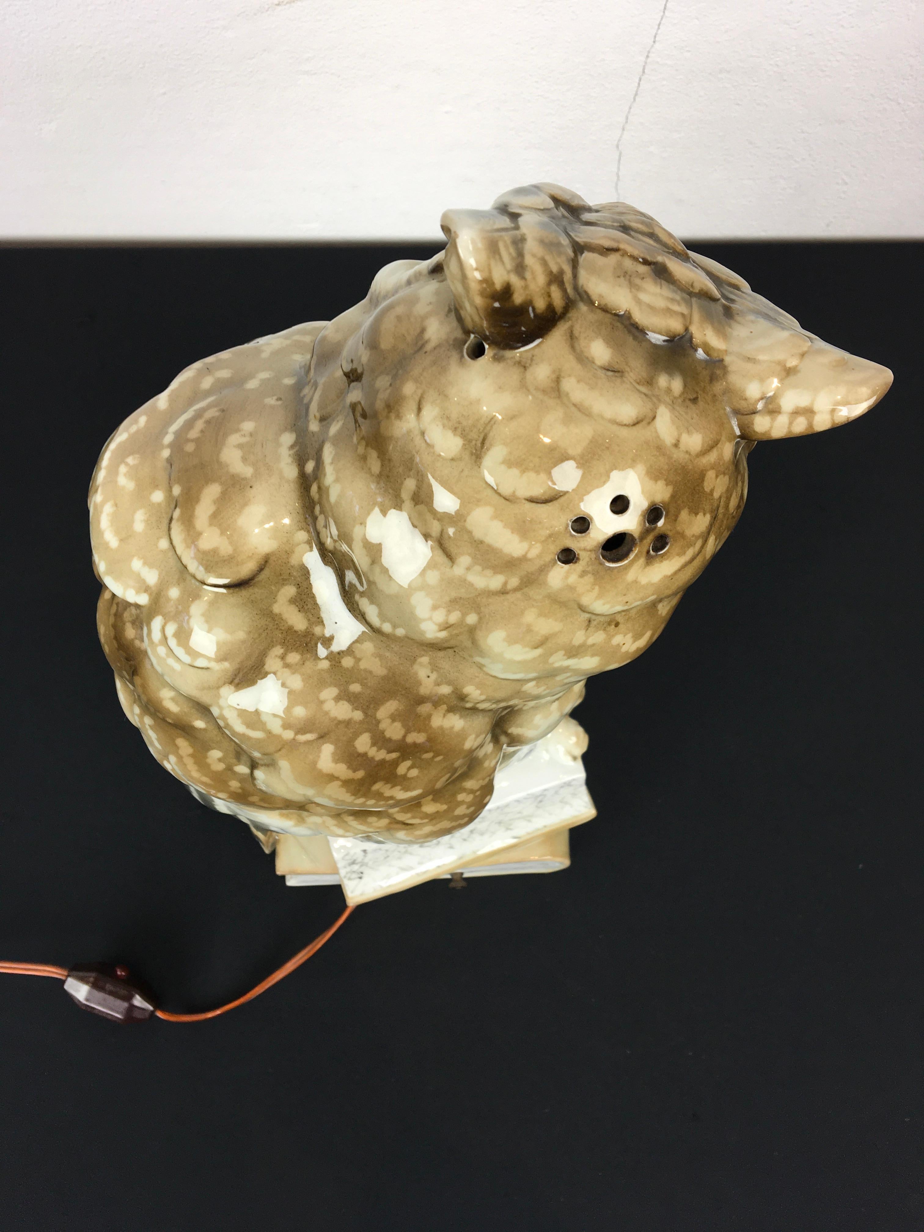 Huge Owl Perfume Light by Ernst Bohne Sohne, Germany, Early 20th Century For Sale 10