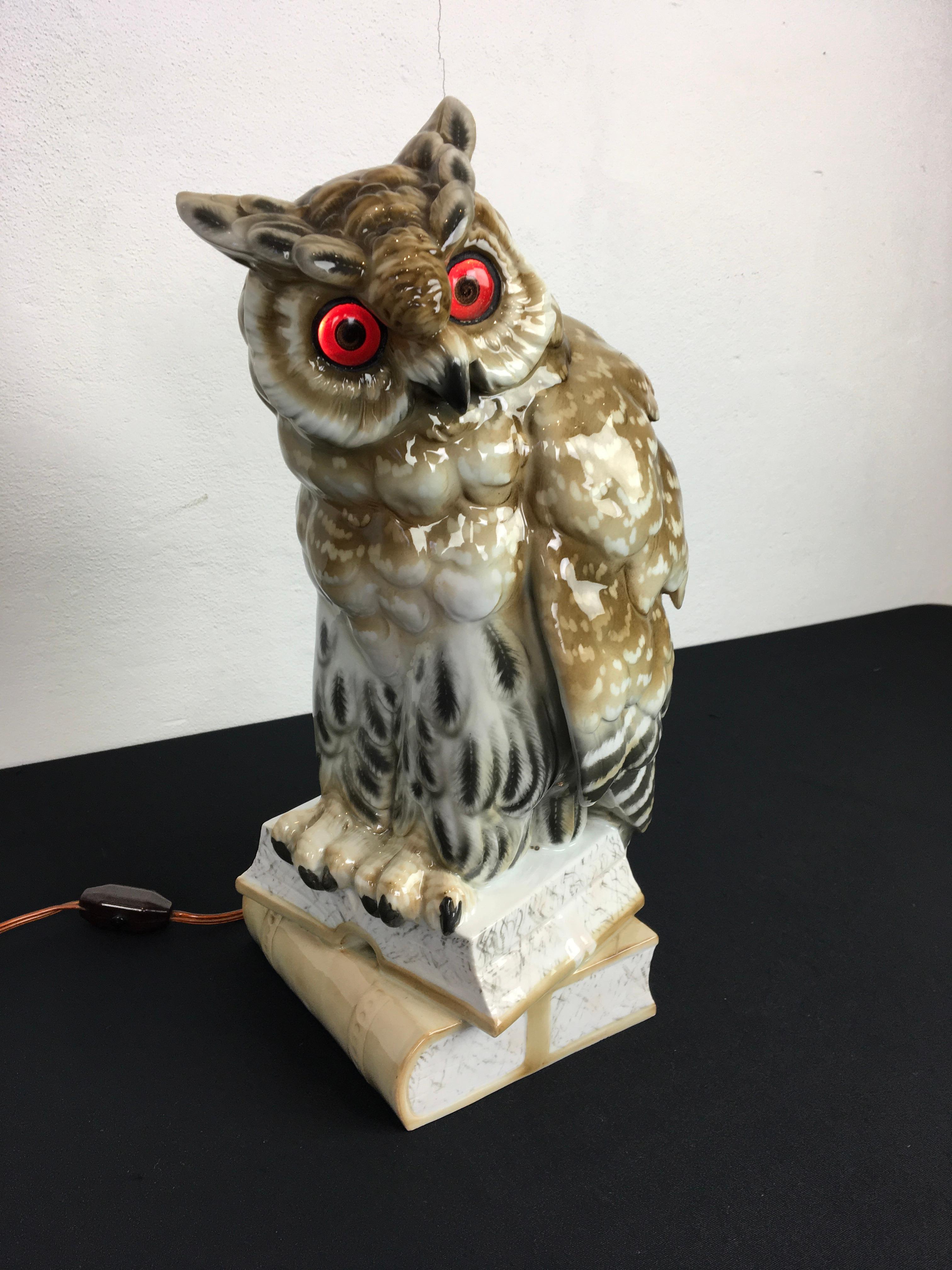 Huge Owl Perfume Light by Ernst Bohne Sohne, Germany, Early 20th Century 14