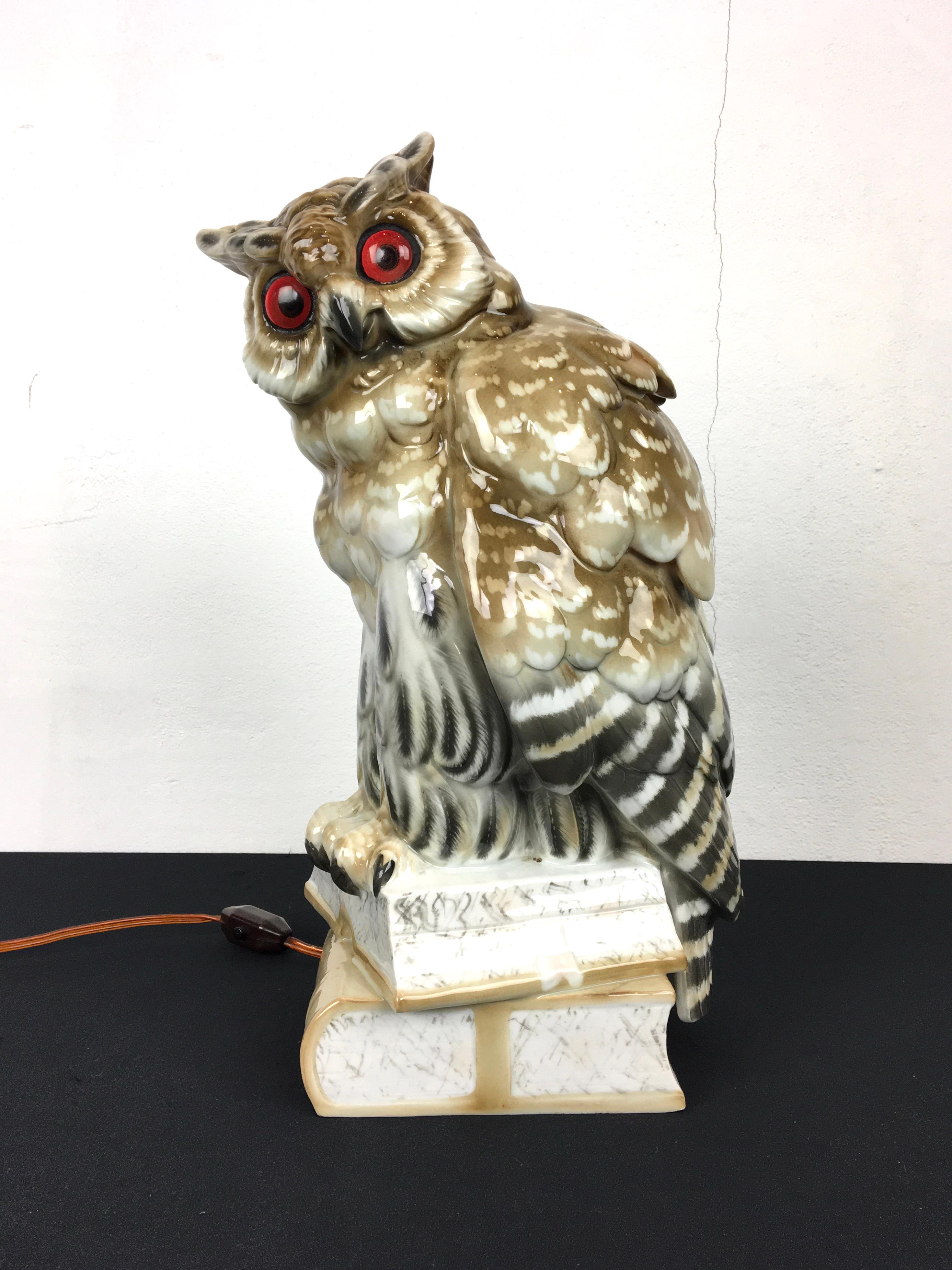 Art Deco Huge Owl Perfume Light by Ernst Bohne Sohne, Germany, Early 20th Century For Sale