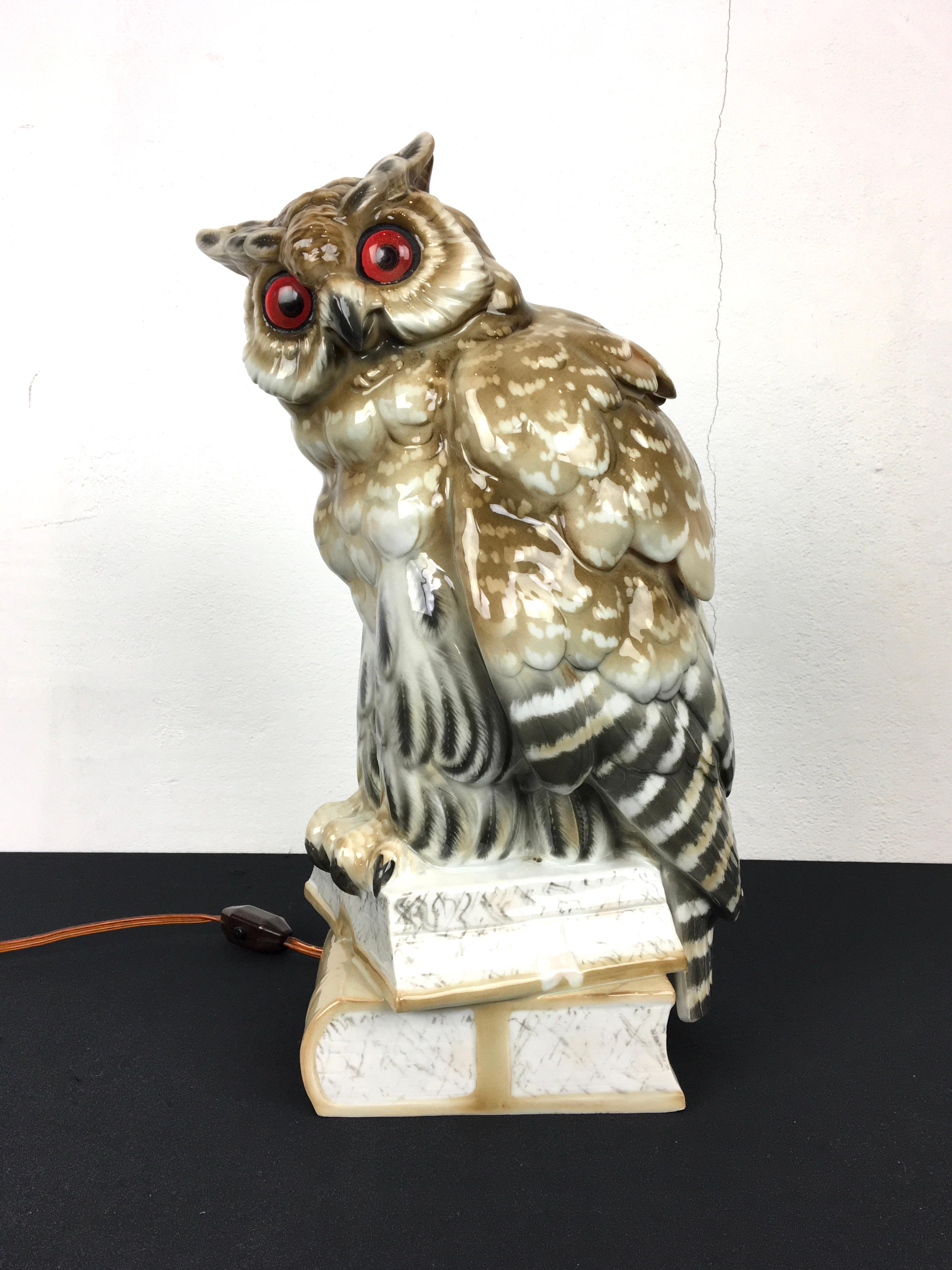 Allemand Énorme lampe à parfum hibou par Ernst Bohne Sohne, Allemagne, début du XXe siècle en vente