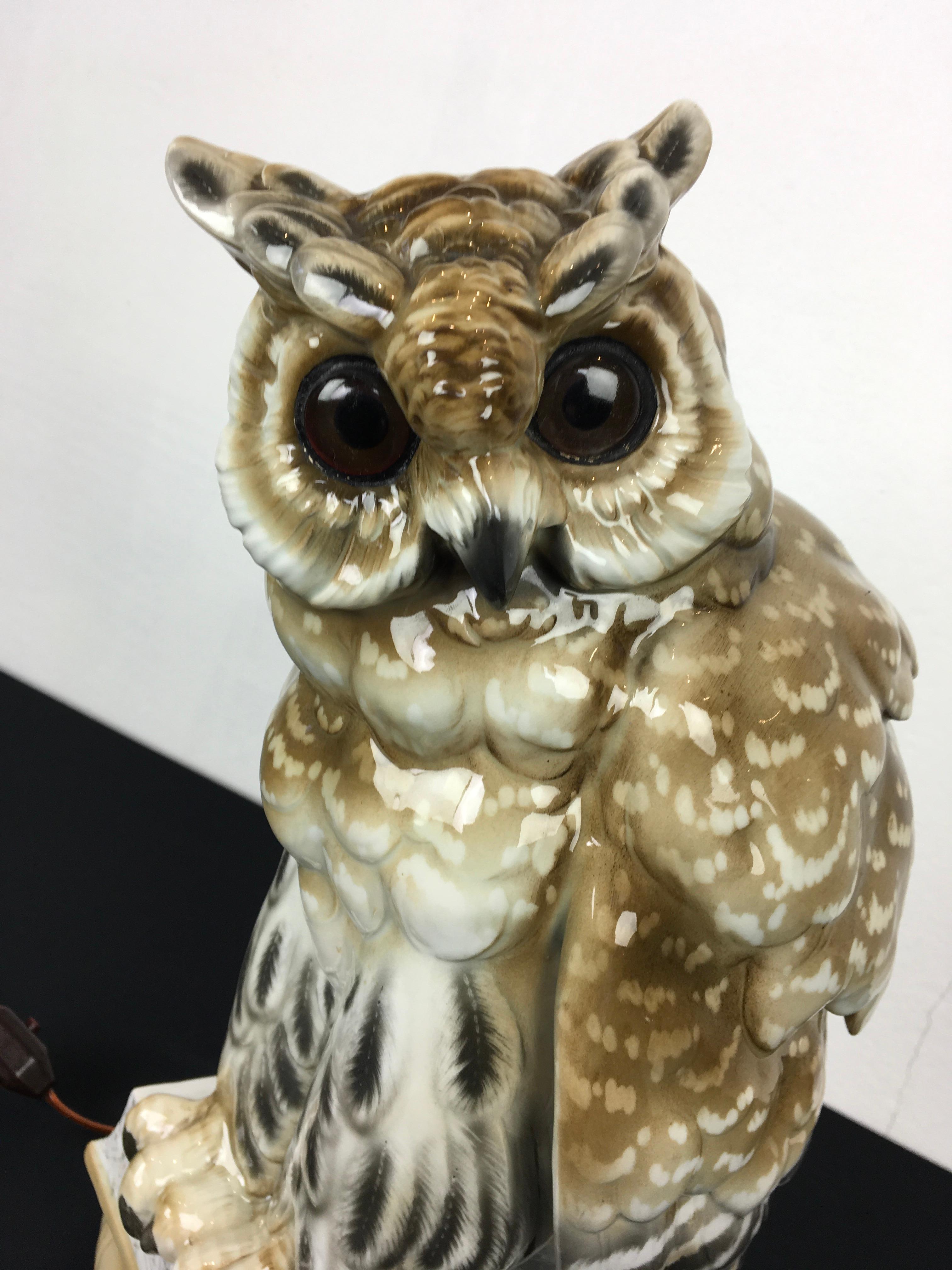 Huge Owl Perfume Light by Ernst Bohne Sohne, Germany, Early 20th Century For Sale 1