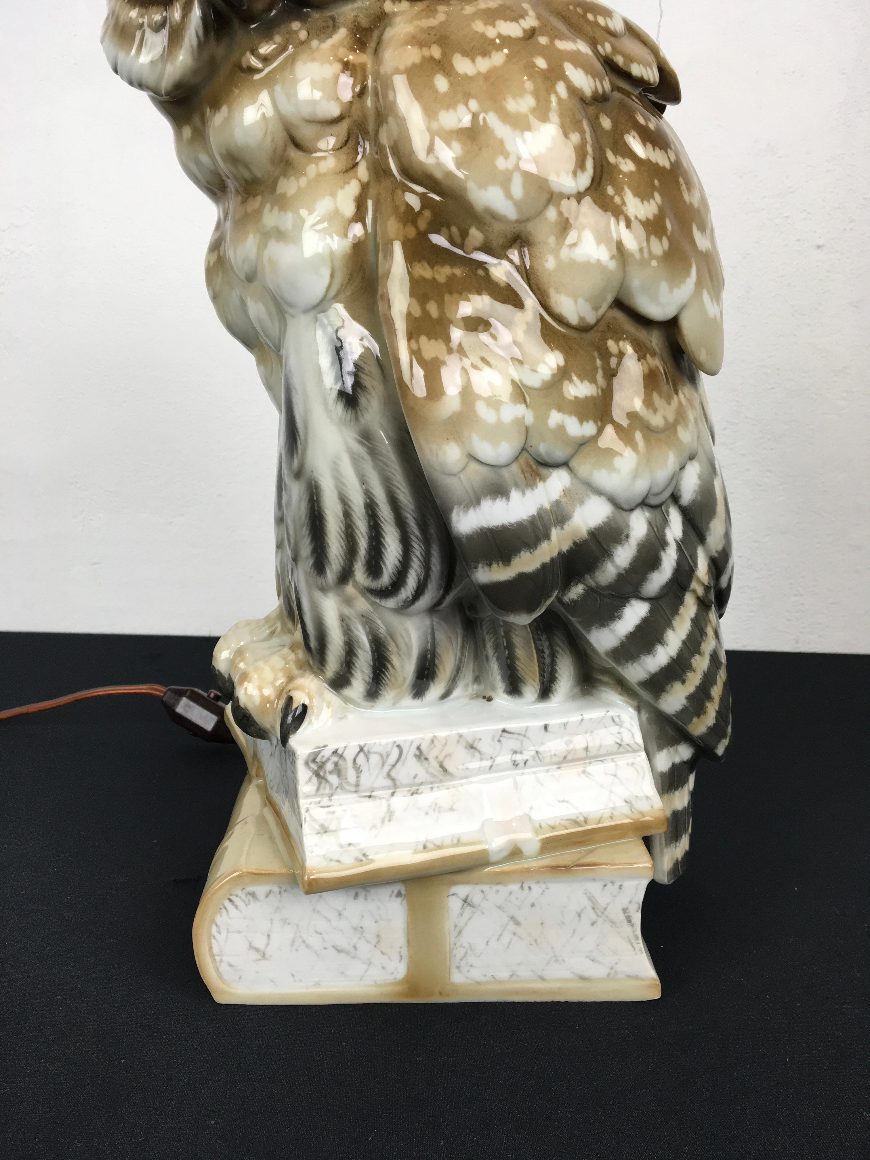Huge Owl Perfume Light by Ernst Bohne Sohne, Germany, Early 20th Century For Sale 2
