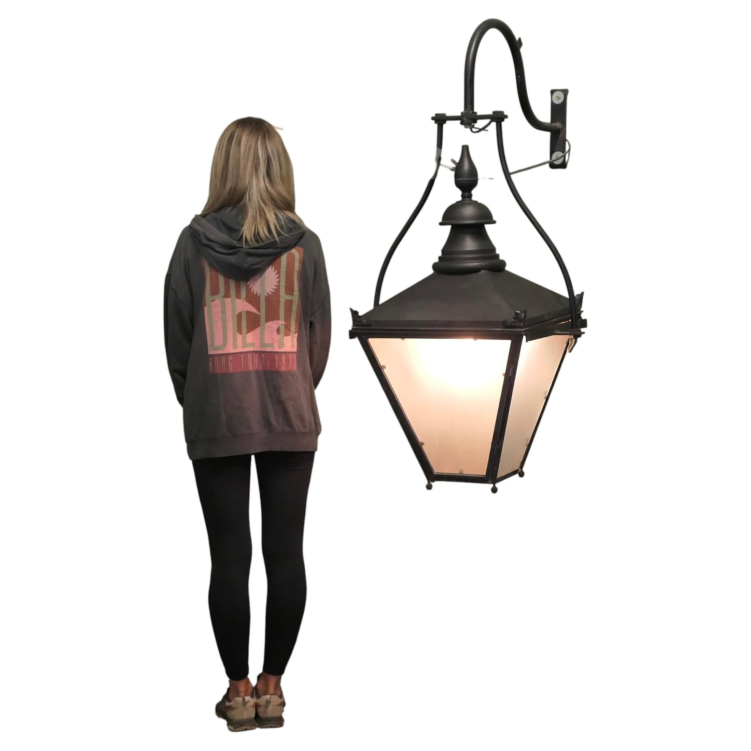HUGE Painted Copper Wall Lantern 4ft4” high For Sale
