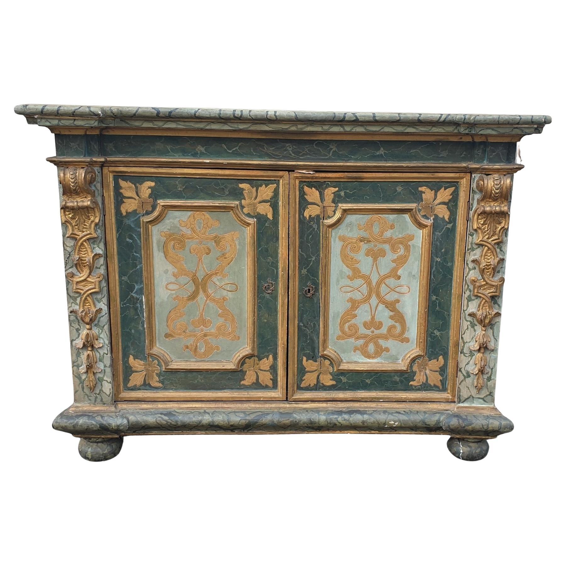 Huge Painted Sideboard, Italy, XIXth Century For Sale