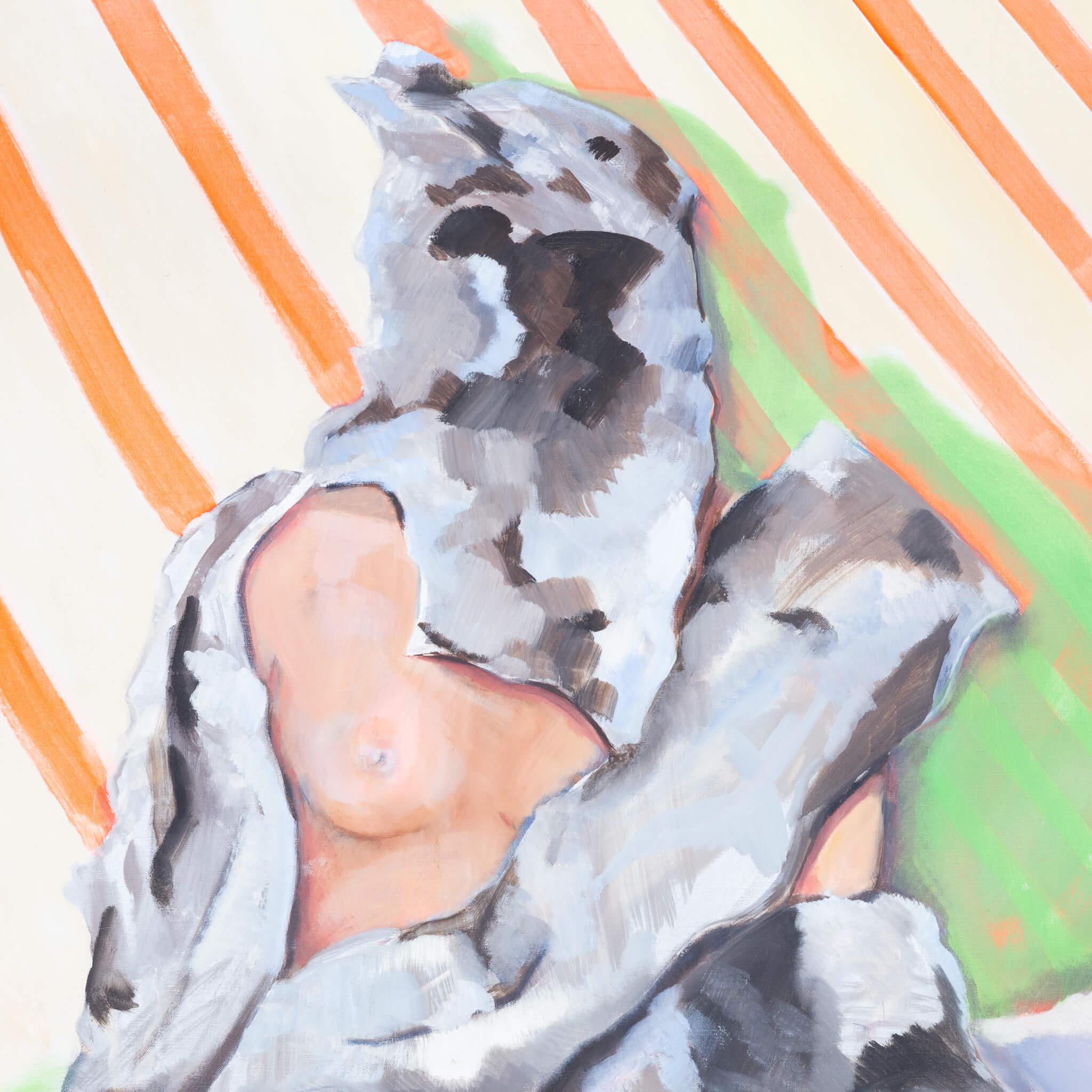 Dutch Huge painting ‘packaging material’ by Jacqueline Borg For Sale