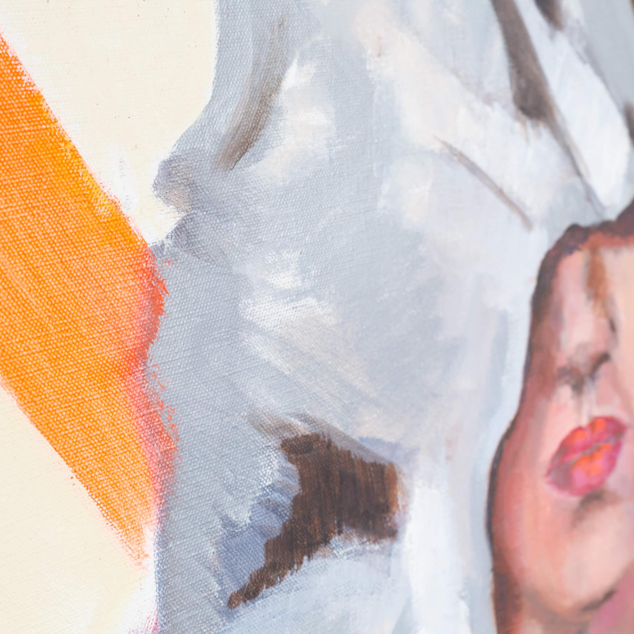 Canvas Huge painting ‘packaging material’ by Jacqueline Borg For Sale