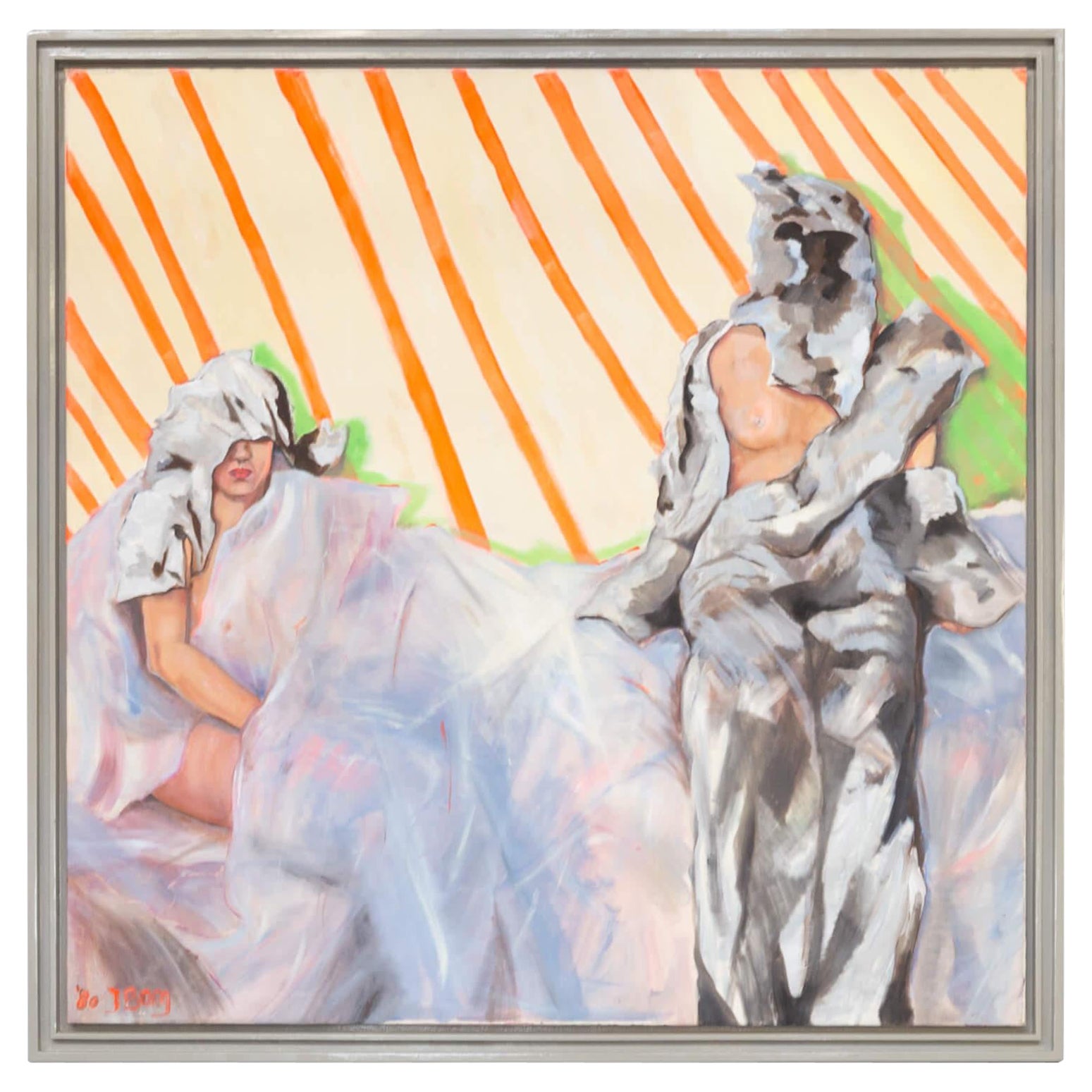 Huge painting ‘packaging material’ by Jacqueline Borg For Sale