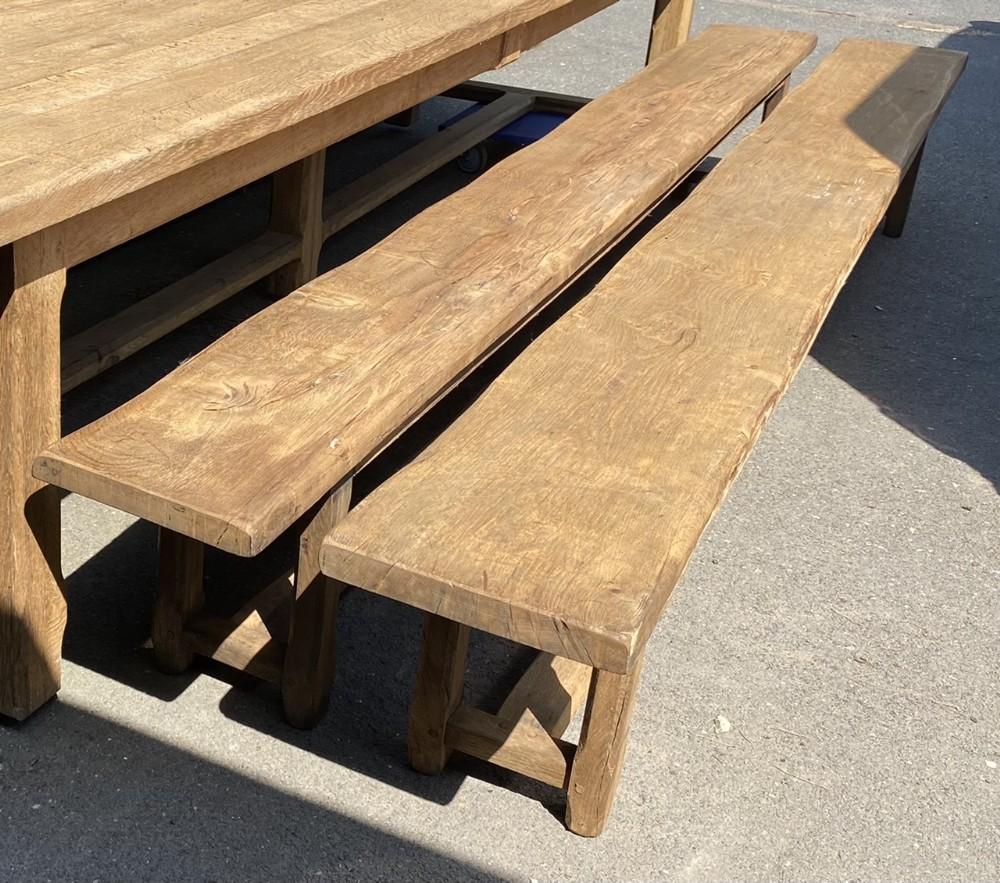 Huge Pair French Bleached Oak Benches In Good Condition In Seaford, GB