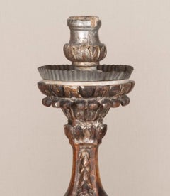 Huge Pair of 18th Century Italian Silver Gilt Torcheres