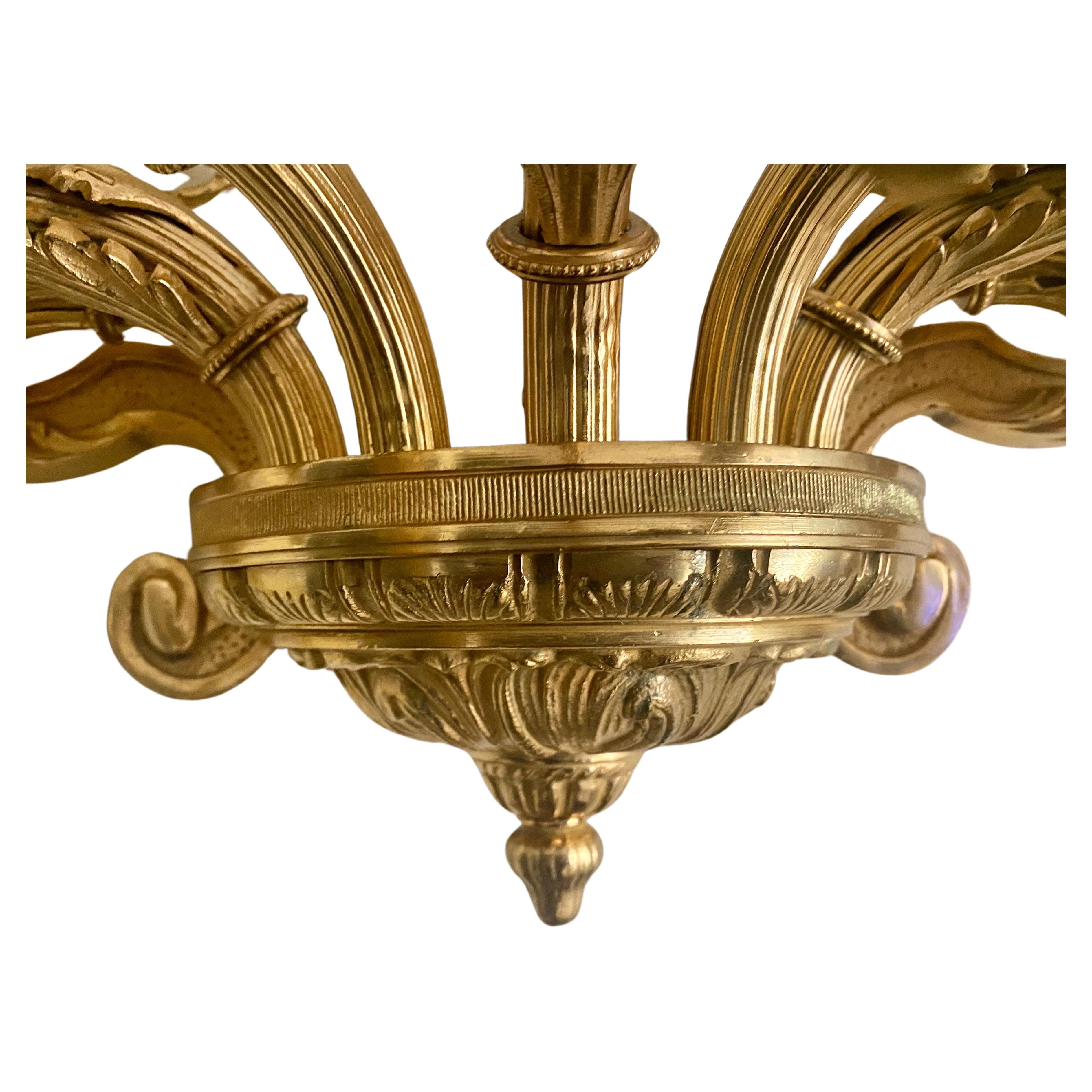 Huge Pair of 19th Century French Gilt Bronze Dore Wall Sconces For Sale 5