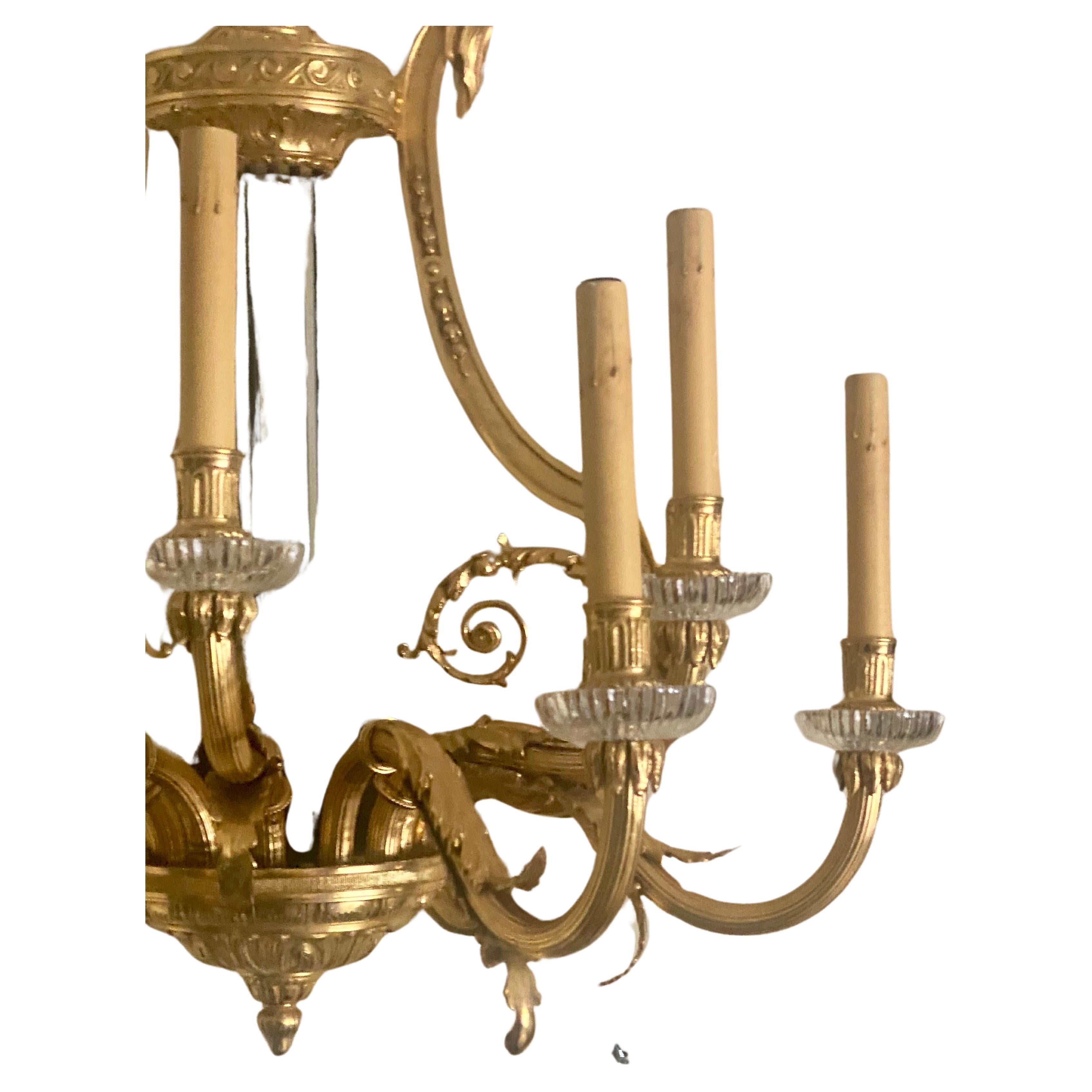 Huge Pair of 19th Century French Gilt Bronze Dore Wall Sconces For Sale 1