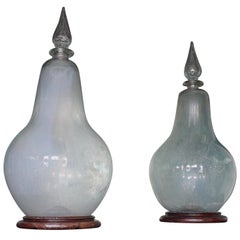 Huge Pair of Glass Chemist Display Carboys Trade Sign Apothecary Pharmacy