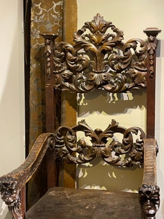 Huge Pair of  Italian Armchairs  Tuscany, 17th c.