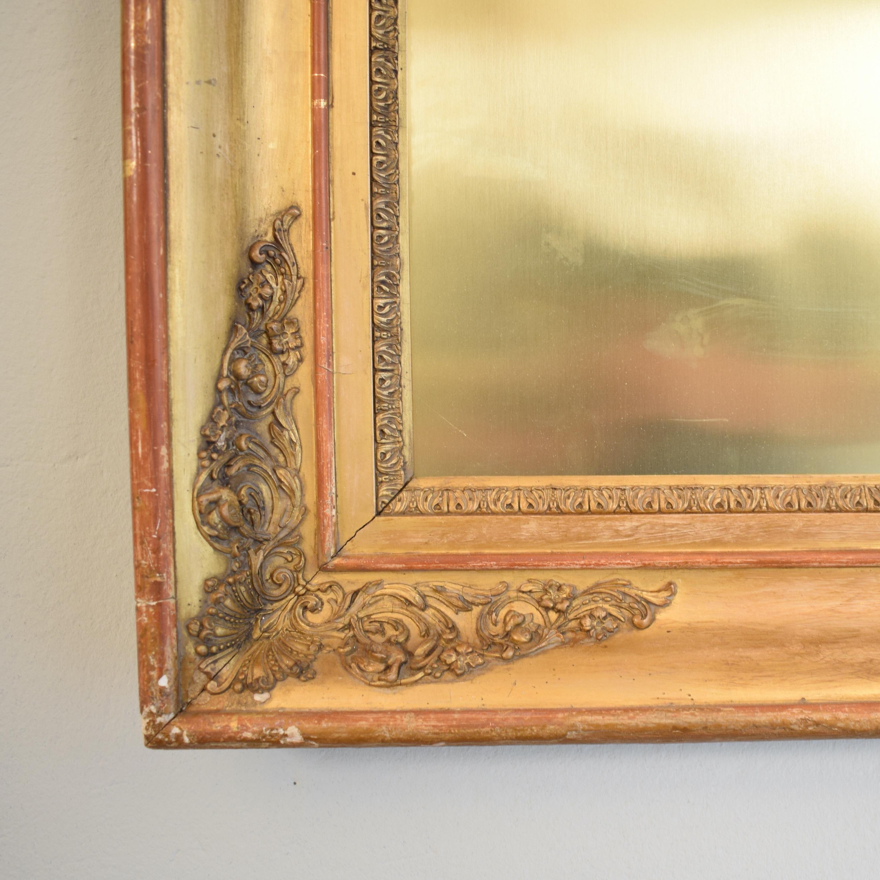 Contemporary  Abstract Modern Paintings on Brass Huge Pair of Late 19th Century Gilded Frames