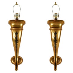 Huge Pair of Rose Tarlow Melrose House Giltwood Light Wall Sconces