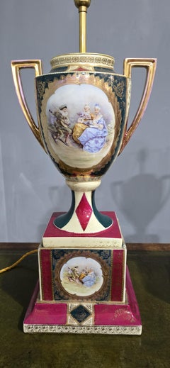 Huge Pair Vienna Table Lamps