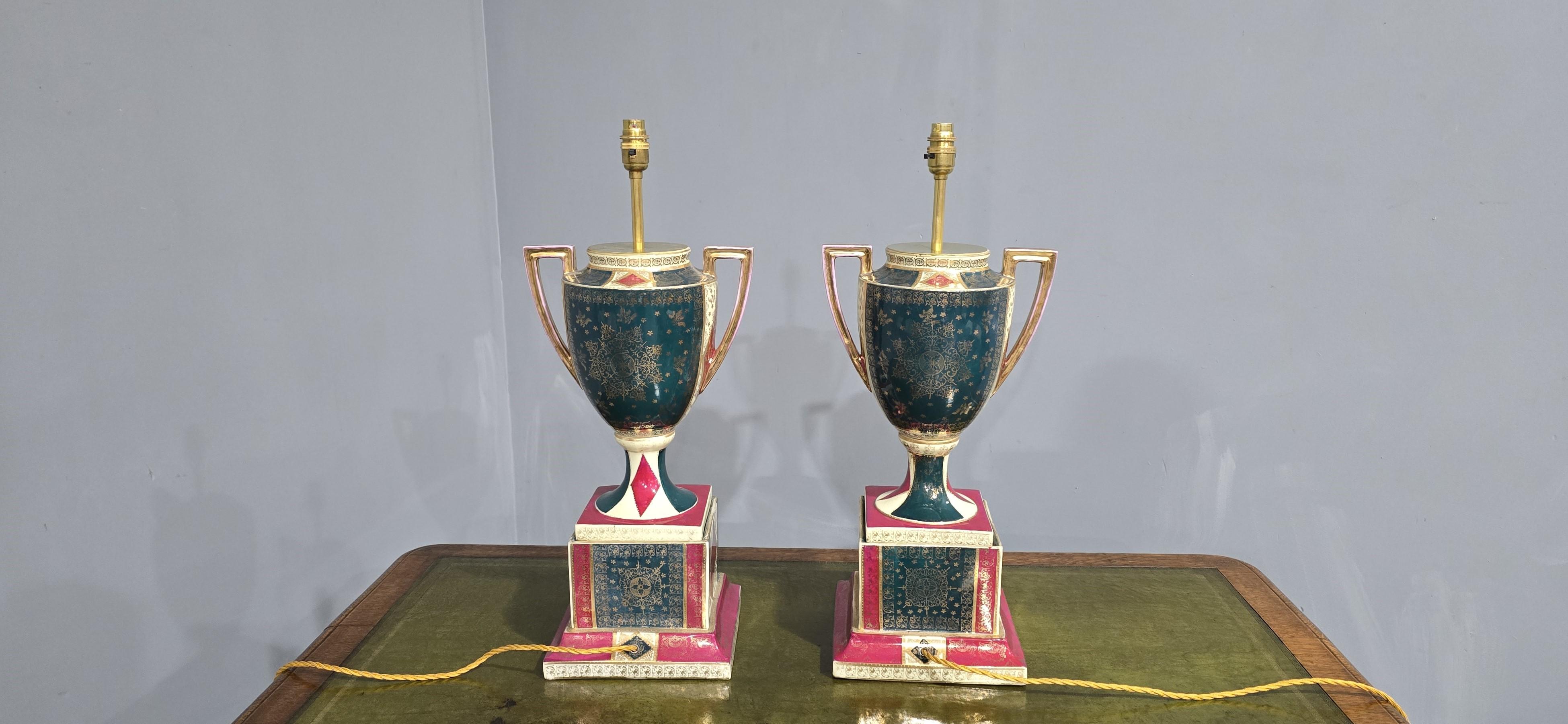 19th Century Huge Pair Vienna Table Lamps For Sale