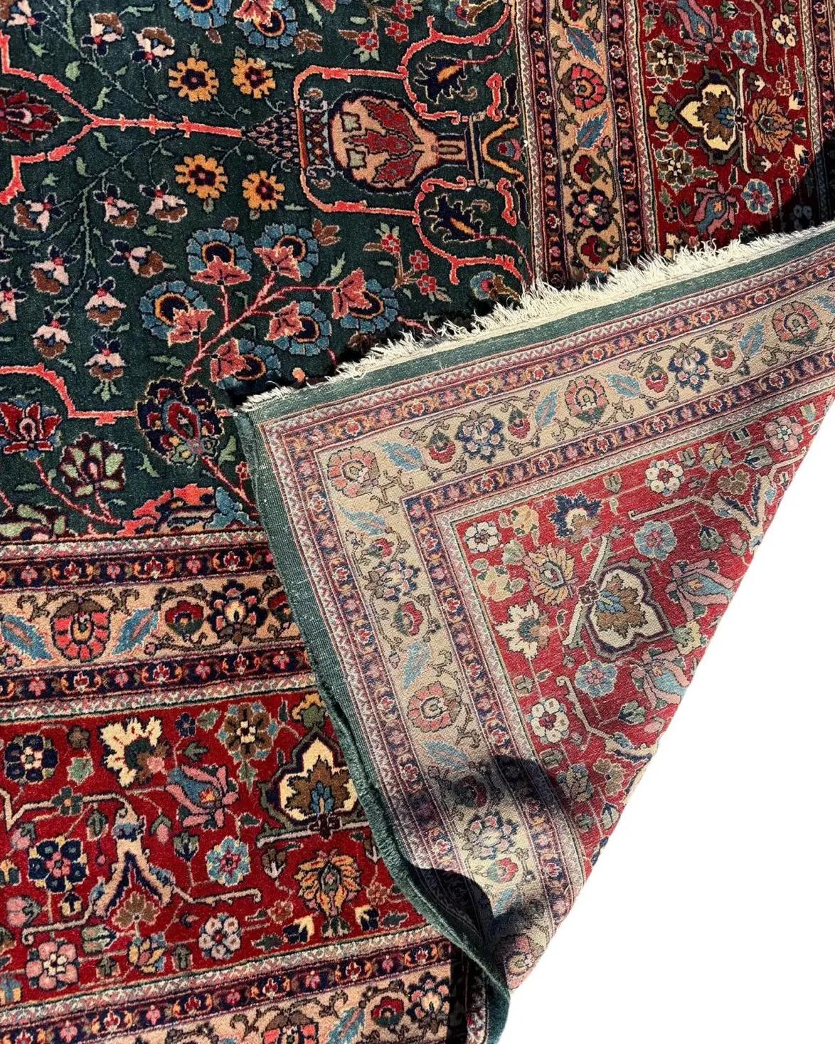 Persiano Tappeto Tabriz in lana persiana fatto a mano di dimensioni enormi Palace 13.5' per 20' in vendita