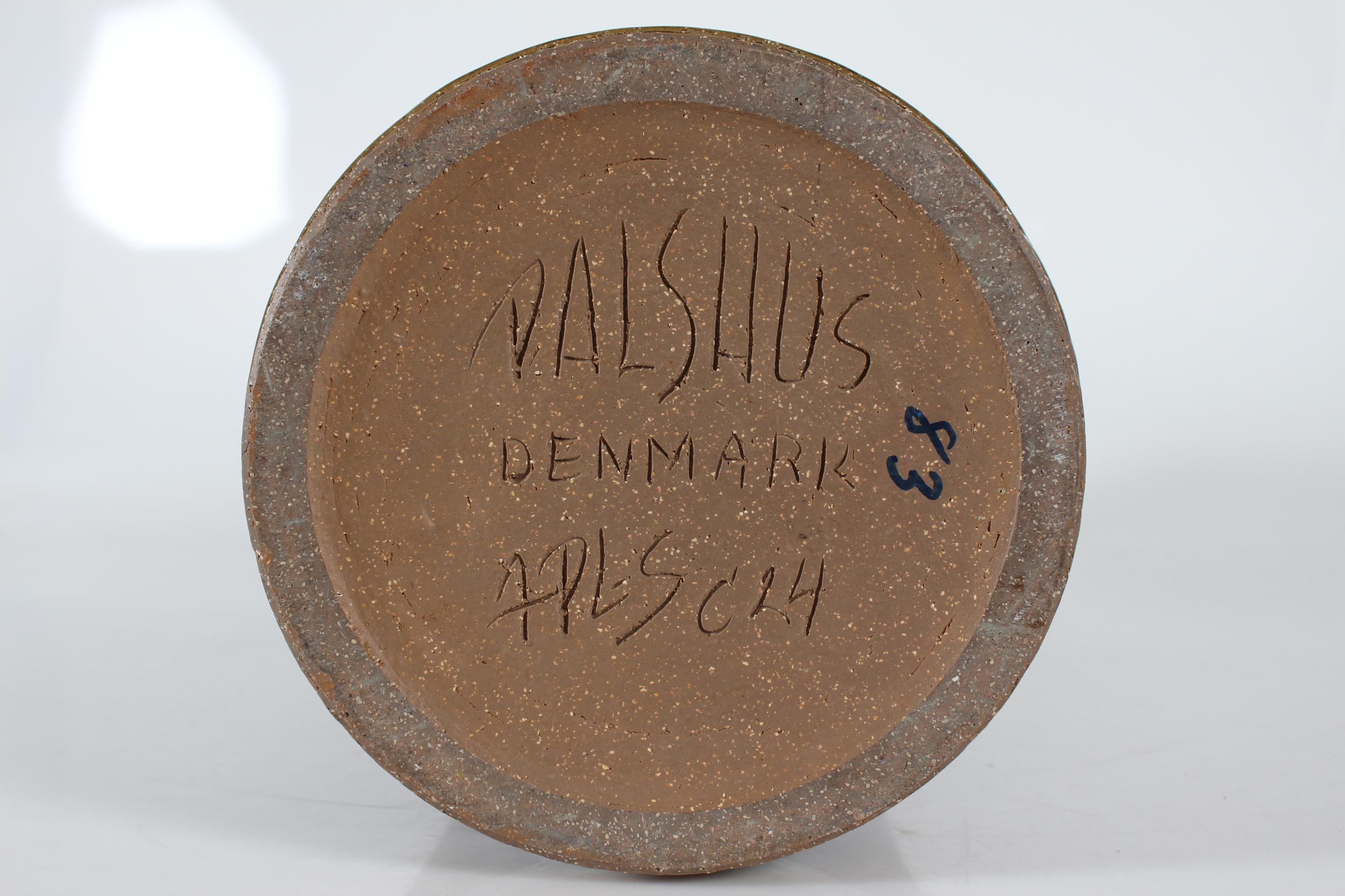 Ceramic HUGE Palshus Stoneware Floorvase C 24 with Moss Green Glaze Denmark Mid-Century  For Sale