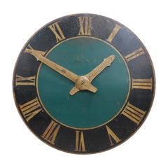 Antique Huge Parisian Tower Clock Face in Original Paint