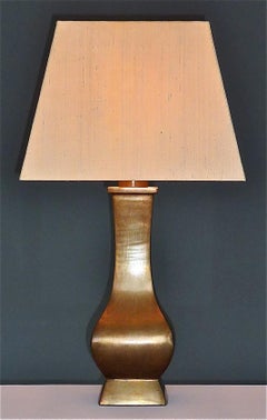 Grande lampe de bureau en bronze patiné Pergay Crespi Maison Jansen style France 1970
