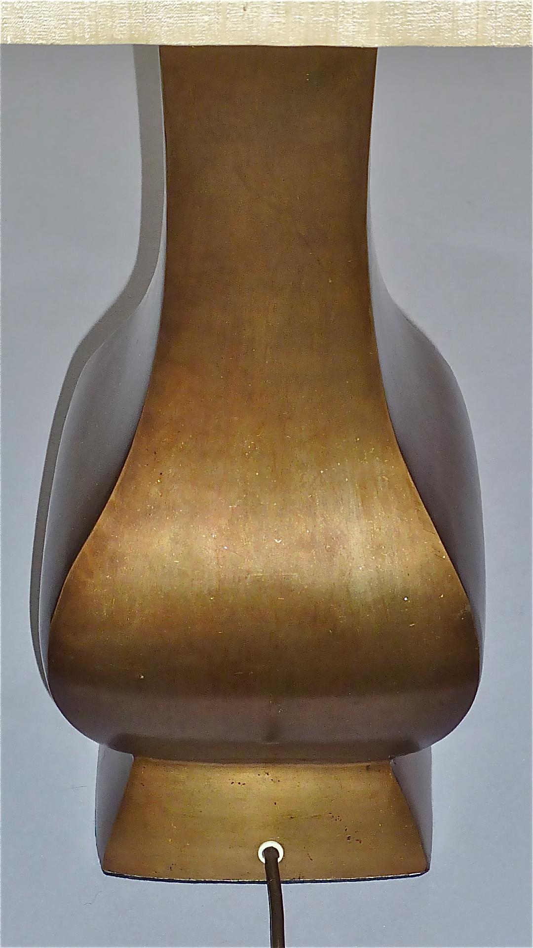 Große Tischlampe aus patinierter Bronze Pergay Crespi Maison Jansen Stil Frankreich 1970er Jahre im Angebot 1