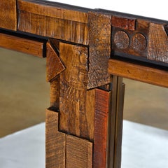 1970s Large Brutalist Wall-Mounted Mirror, Textured Design, Lane