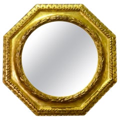 Huge Paul Ferrante Regency Octagonal Giltwood Mirror With Bevel
