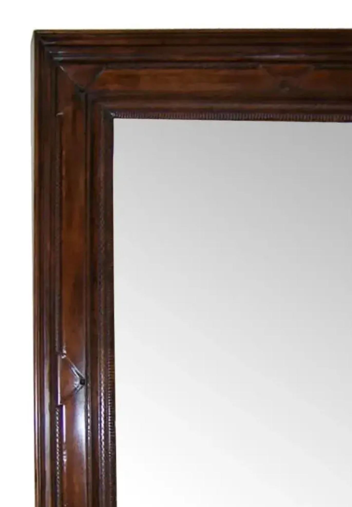 American Huge Paul Ferrante Stanhope Rustic European Walnut Mirror For Sale