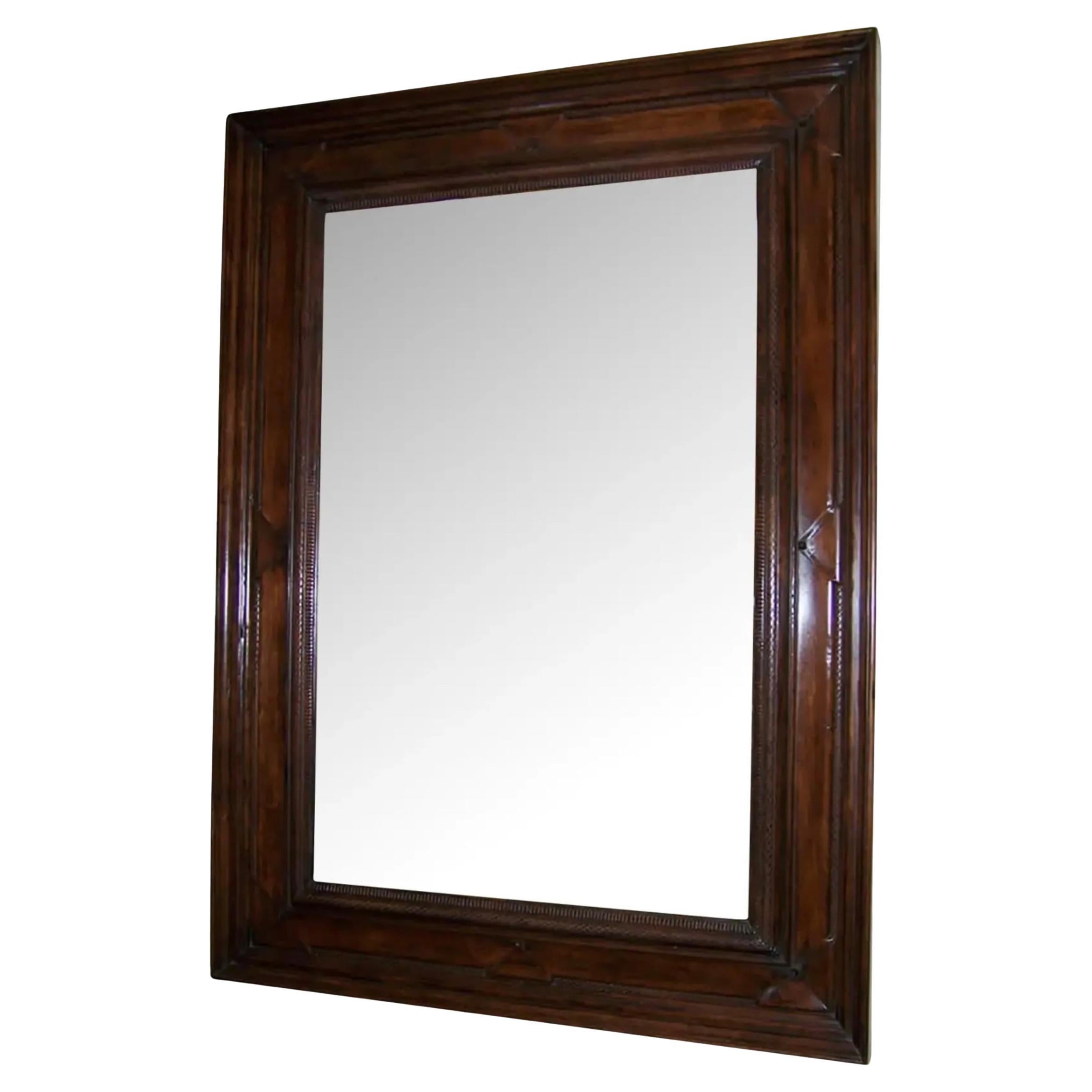 Huge Paul Ferrante Stanhope Rustic European Walnut Mirror