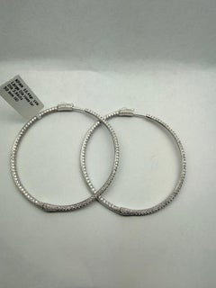 Huge pave set diamond stud earrings 50mm 4 carats earrings
