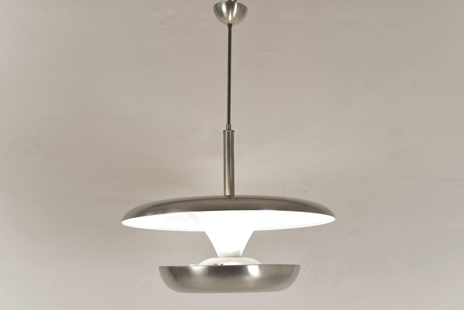 Huge Pendant Lamp in Aluminium, 1935 - Czech Republic In Good Condition For Sale In Berlin, DE