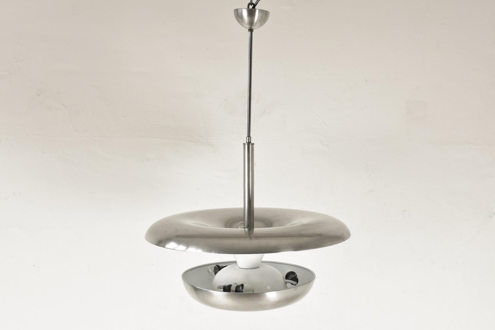 Huge Pendant Lamp in Aluminium, 1935 - Czech Republic For Sale 2