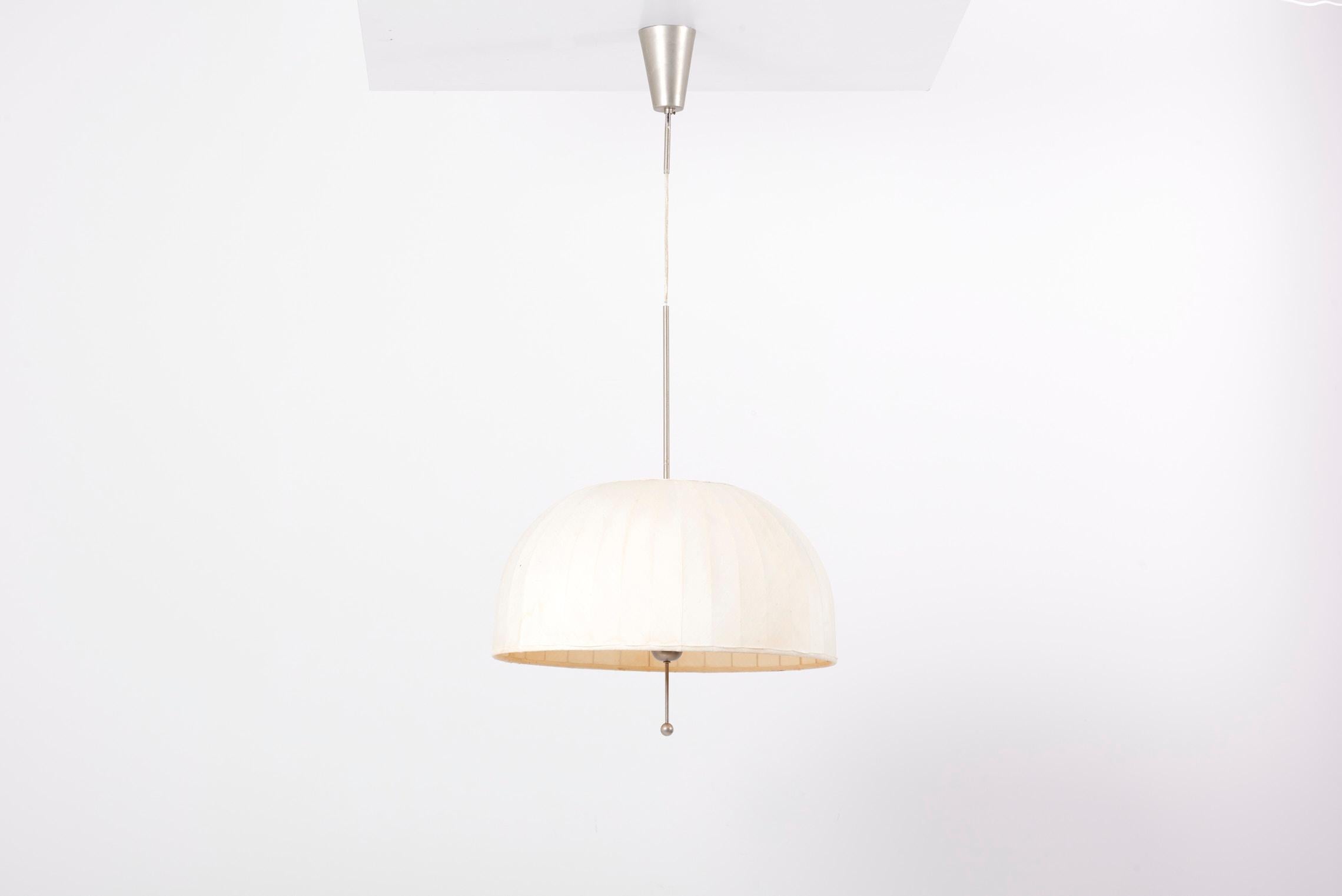 Pendant lamp, huge model of T549, in steel. Designed by Hans-Agne Jakobsson in 1960s and manufactured by AB Markaryd in Sweden. Original Shade with some wear in color. 

6 x E27 sockets, each with a maximum of 60 watts.

Please note: Lamp should