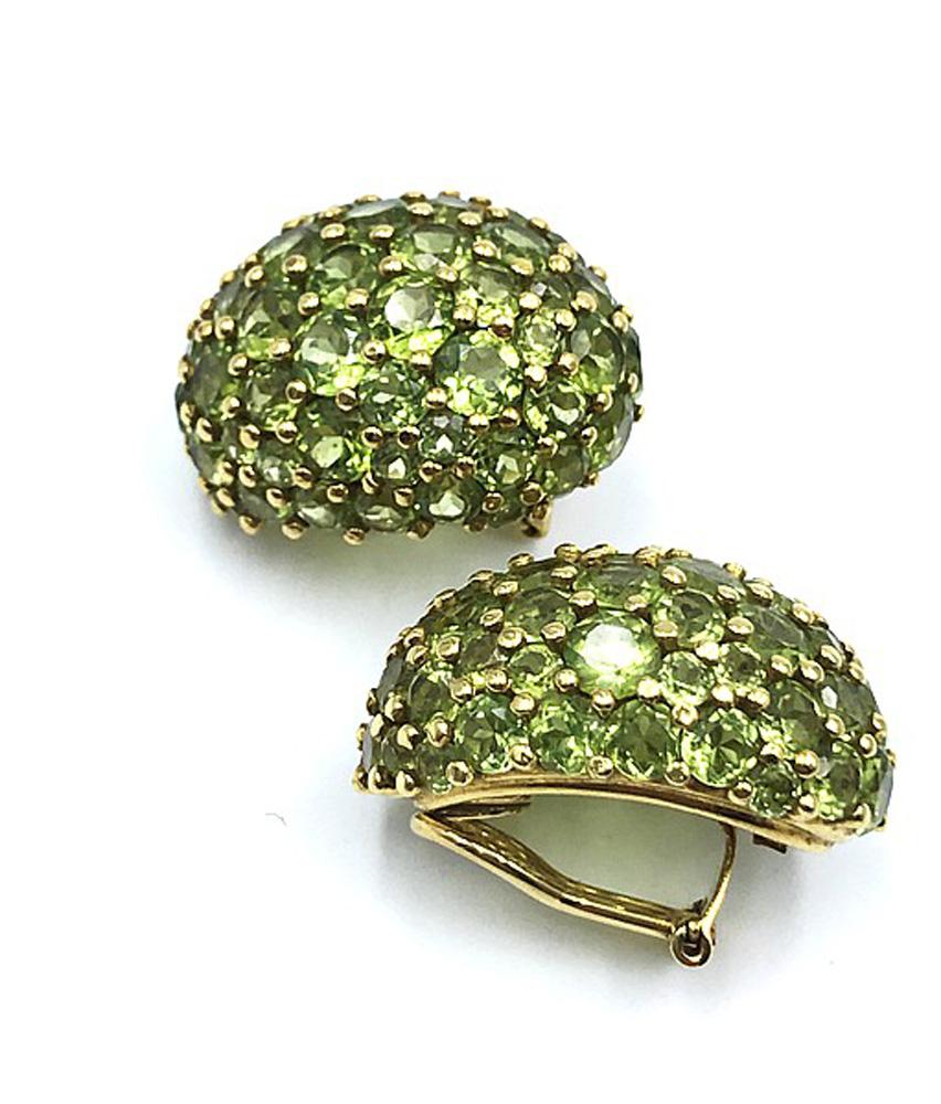 Huge Peridot and Gold Earrings In Excellent Condition In Sežana, SI