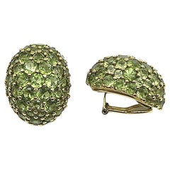 Huge Peridot and Gold Earrings