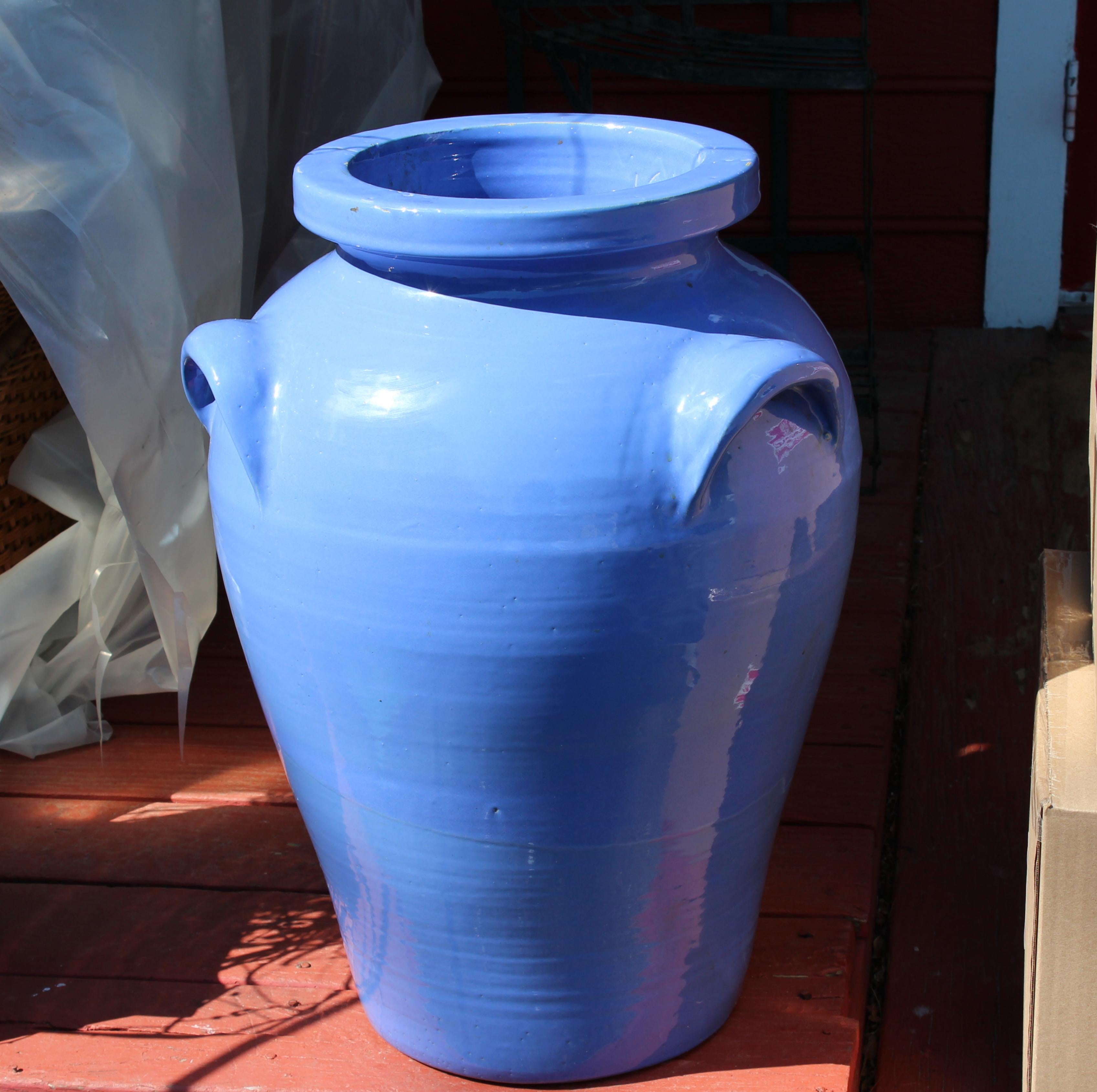 Early 20th Century Huge Pickrull Zanesville Norwalk Pot Shop Urn Pottery Arts & Crafts Floor Vase For Sale