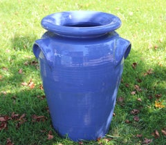 Huge Pickrull Zanesville Stoneware Jar Urn Pottery Blue Arts & Crafts Floor Vase