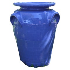 Huge Pickrull Zanesville Stoneware Jar Urn Pottery Blue Arts & Crafts Floor Vase