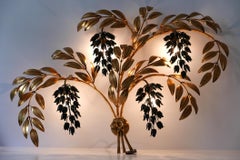 Énorme lampe murale ou applique en métal doré Pioggia d'Oro par Hans Kögl, années 1970, Allemagne