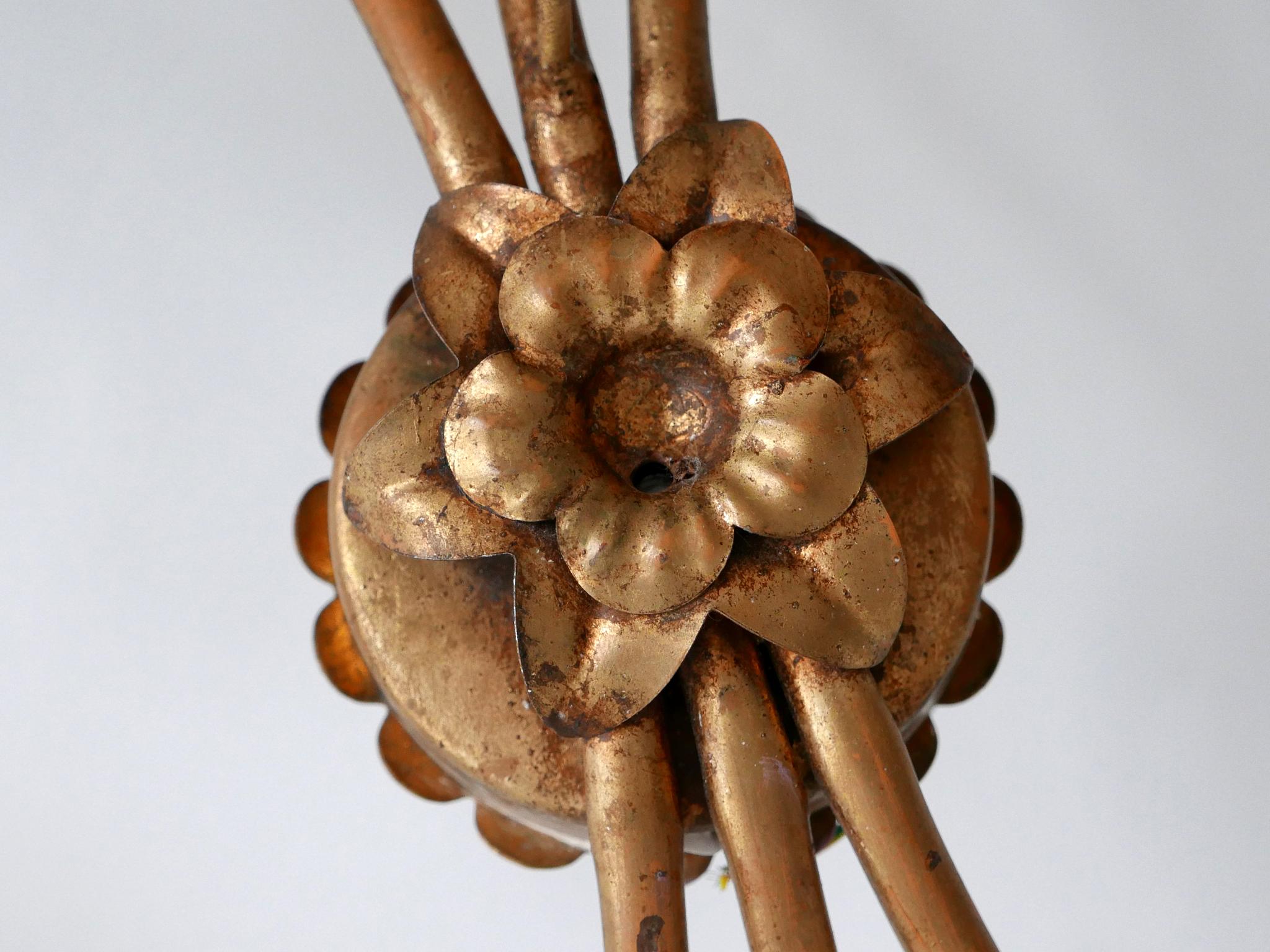 Große riesige Pioggia d'Oro vergoldete Metall-Wandleuchte oder Wandleuchter von Hans Kgl 1970er Jahre, Deutschland im Angebot 14