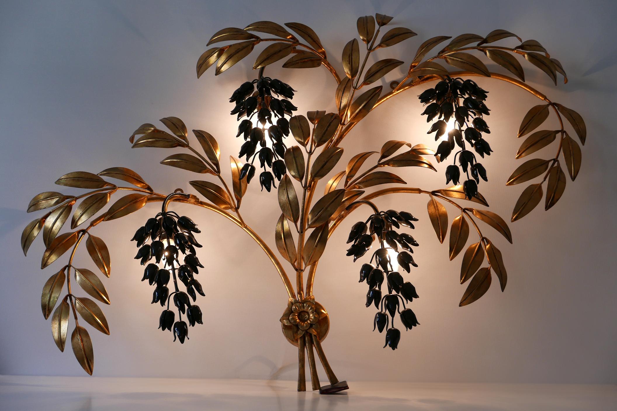 Huge Pioggia d'Oro Gilt Metal Wall Lamp or Sconce by Hans Kögl, 1970s, Germany For Sale 3