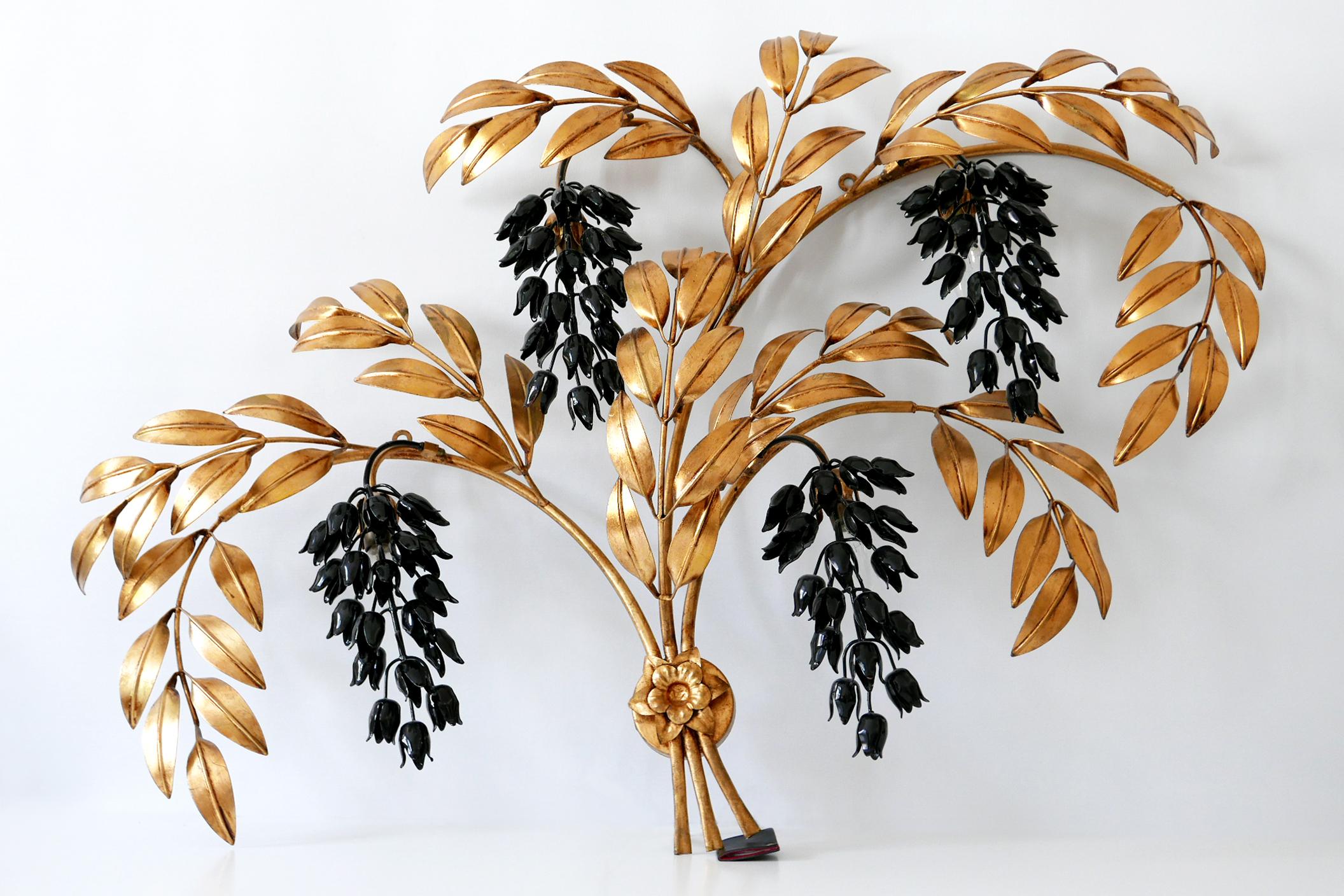 Huge Pioggia d'Oro Gilt Metal Wall Lamp or Sconce by Hans Kögl, 1970s, Germany For Sale 4